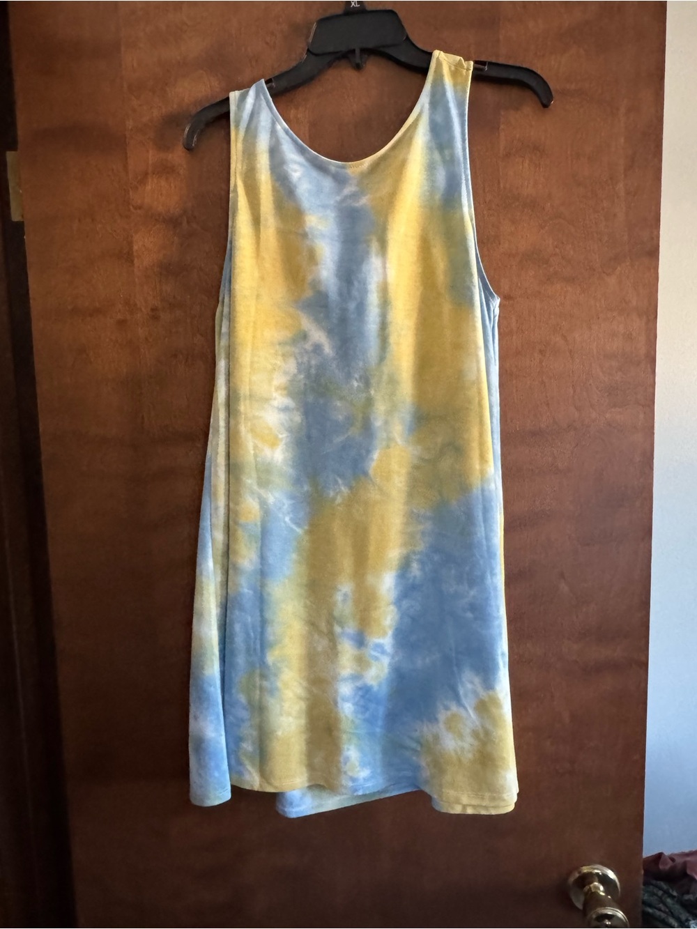 Tie-Dye Blue & Yellow Mini Dress